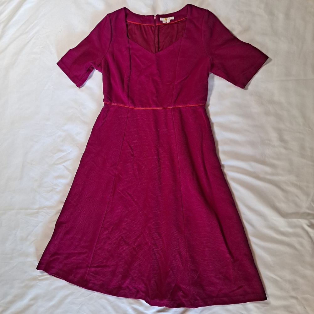 Boden Fuschia A-Line Midi Corduroy Dress
